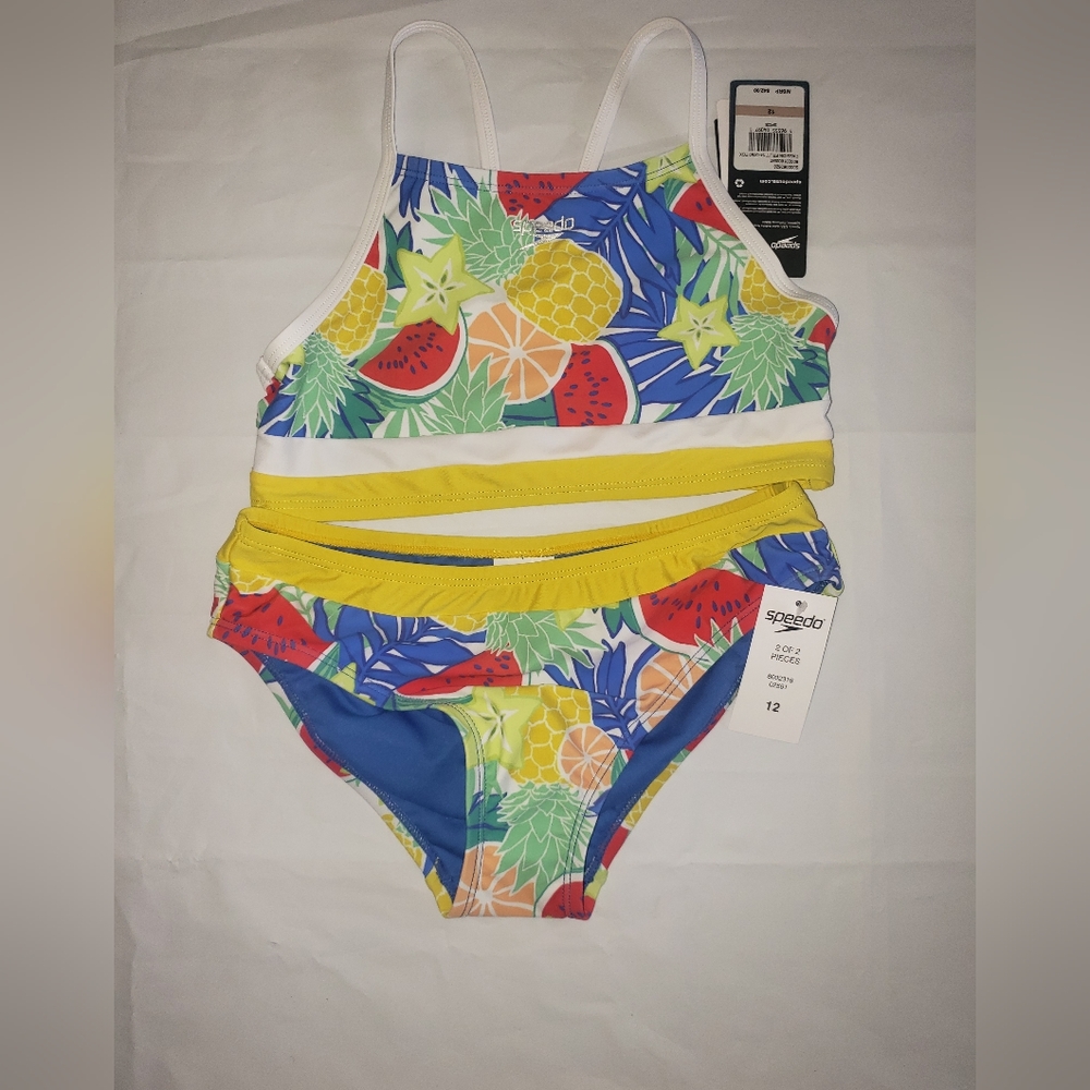 SpeedoGirls' Print Block Two Piece Bikini Set (Big Kid) - Picture 6 of 6